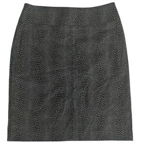 BEBE Black Spotted Mini Pencil Skirt Animal Print Snake Size 6 Vintage‎ Slit VTG